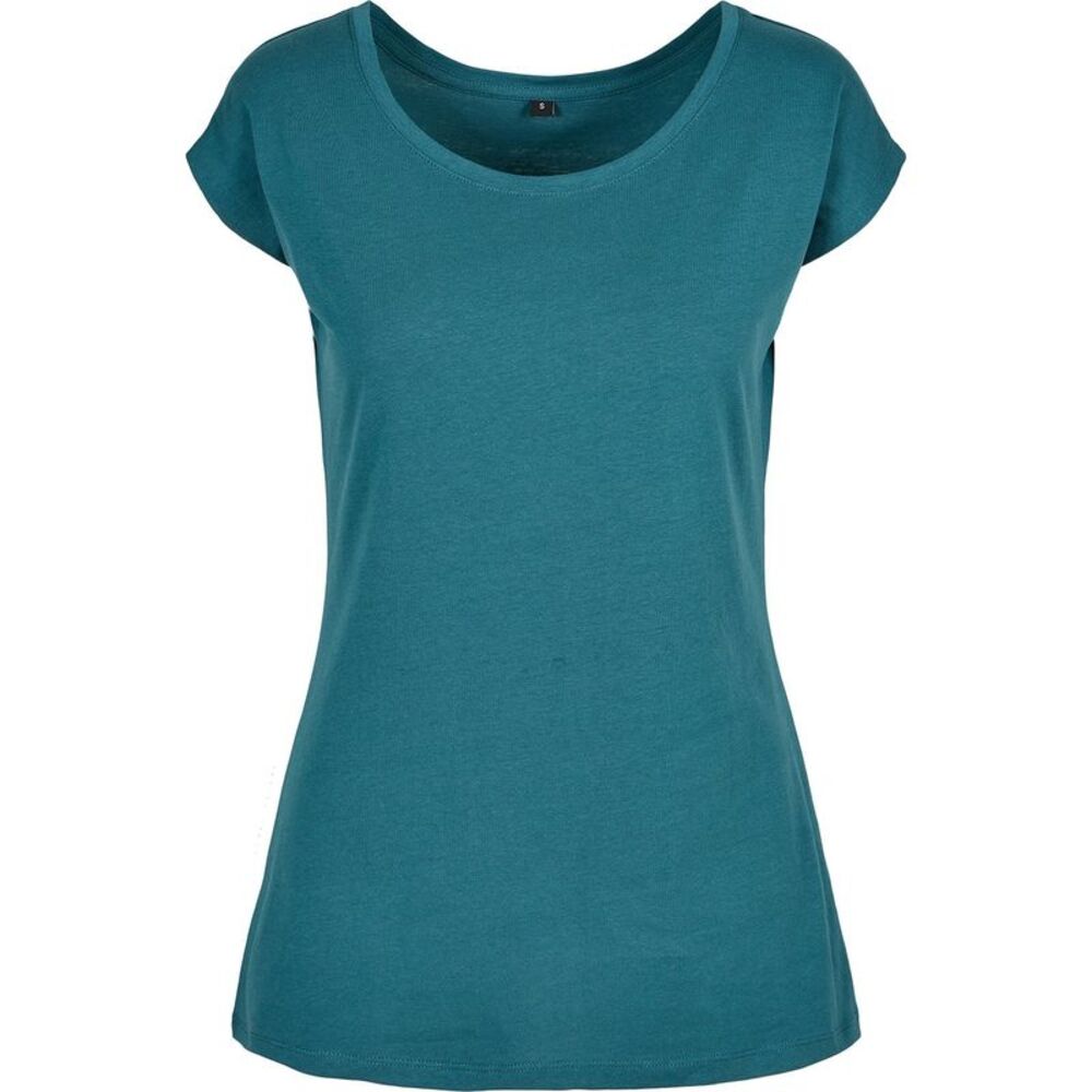 Build Your Brand Womens/Ladies Wide Neck / Teal